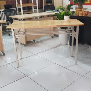 Bàn chân sắt gấp có ngăn kéo mặt gỗ cao su giá rẻ - DL0089