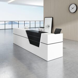 Bàn lễ tân sơn đen trắng 1m6 - DL3308