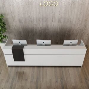 Bàn lễ tân sơn đen trắng 3m - DL3309