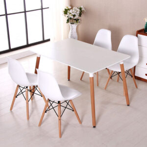 Bộ bàn ghế Eames màu trắng 4 ghế - DL3122