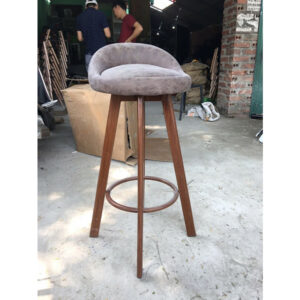 Ghế bar xoay chân sắt giả gỗ bọc đệm nỉ - DL3143
