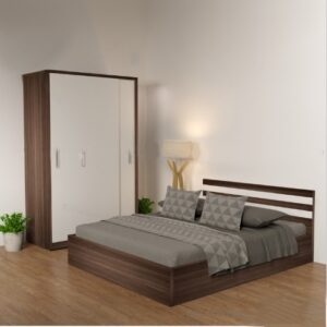 Giường gỗ công nghiệp 6089 cải trắng - DL7752