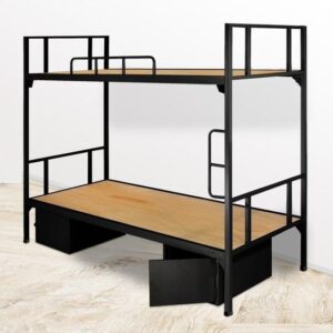 Giường sắt 2 tầng đen có hộc - DL5643