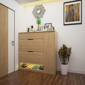 Tủ giày thông minh 2 ngăn kéo 2 cánh lật 1 cánh mở - DL7348