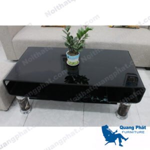 Bàn kính sofa cong đen – PQ 33