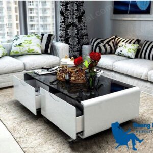 Bàn kính sofa hộp hai ngăn – PQ 60