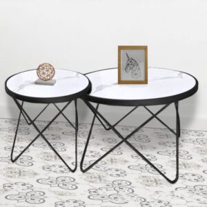 Bàn trà đôi mặt đá màu đen PQ 603