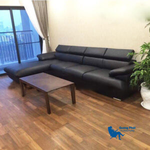 SOFA GÓC DA CHỮ L MÀU ĐEN – SFD11